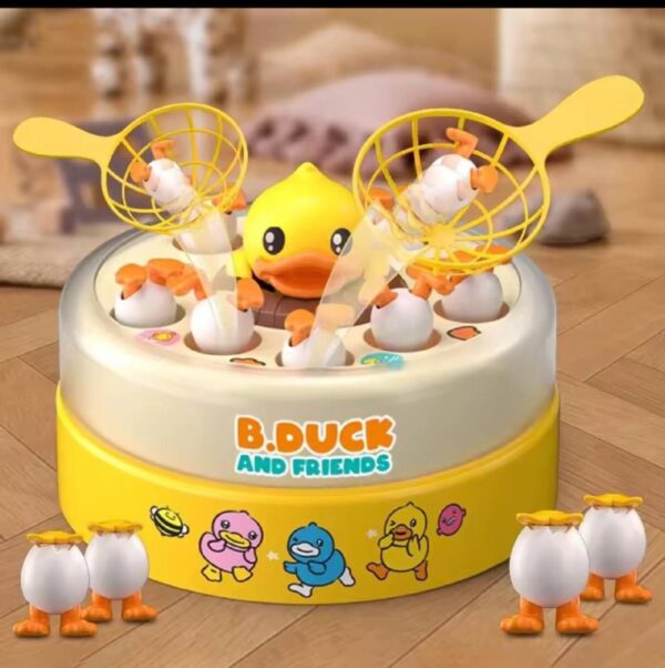 B.Duck Catch Duck Board Games Age 3-5 4-8 5-7 Bounce Popping Up Catching Music Games for Preschool Toddlers Kids Family Toys Christmas Birthday Gifts (Bright Yellow) - Image 2