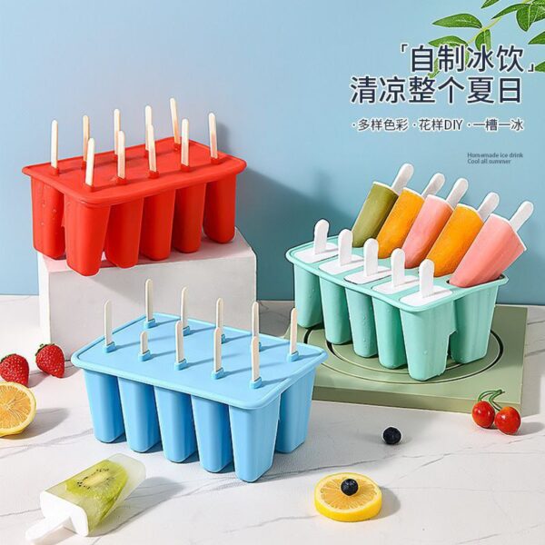 Popsicle Molds，Popsicle Mold 12 Pieces Popsicle Molds Silicone BPA Free Ice Pop Mold Easy Release,with 50 Sticks, 12 Reusable Sticks, Funnel (12 Cavities, Red)