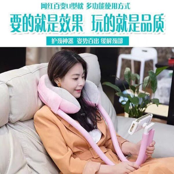 Suitcase Company GPT Mobile Pillow, Neck Pillow, Smartphone Stand, Neck Pillow, Smartphone Holder, Mobile Phone Holder, U-Shaped Cushion, Adjustable, Travel, Travel, Sleeping, Smartphone, Handsfree, Brand: スーツケースカンパニー[Ob764]