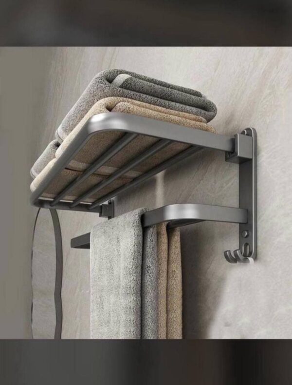 ITHKFU Towel Rails,Towel Holder with 2 Towel Bars wall mounted,Aluminum Bathroom Towel Rall Towel rack,Grey 60cm(24inch) Brand: ITHKFU[Oy864]