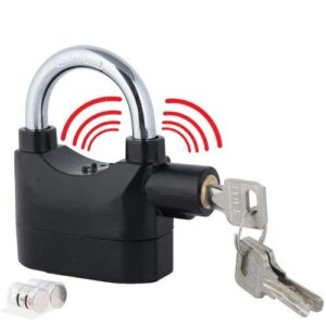 Inditradition High Security Alarm Padlock | Multipurpose Use, 110dba Alarm Sound, 3 Keys (Black)