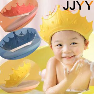 ENT4kid Baby Bath Cap Baby Shower Cap Waterproof Shampoo Hat for Children Toddler Girls Boys Protect Ears Eyes. Adjustable Silicone Baby Bathing Crown