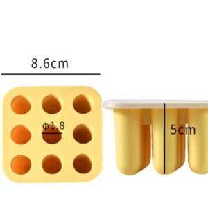 NALACAL 9 Hollow Silicone Popsicle Molds, With Lids Reusable Easy-Release Ice Cream, Maker Homemade Ice, Lollipop Mold for Home Flexible Leak-Free Ice, Cube Tray Juice Yogurt Fruit