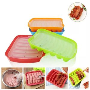 Stainless steel Sausage Mold 6 Cavity for Homemade Hot Dogs, Non-Stick DIY Hot Dog Mold for Oven steamer (Style A)
