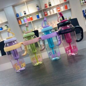 High Value Plastic Tube Large Capacity Ice Bar Cup with Straw Summer Essentials Summer Mug