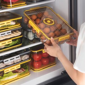 Swabs® 24 Grid Egg Box With Sealed Lid, Plastic Egg Holder For Refrigerator Storage, Stackable Egg Tray Container With Time Record, Keep Fresh, Kitchen Organizer
