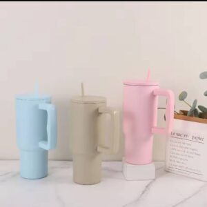 The Oakery Luxe Tumbler with Handle 1200ml, Stainless Steel Tumbler Bottle for Hot and Cold with lid & a Straw, Vacuum Insulated Coffee Tumbler, 100% Leak Proof Tumbler (Ivory) Brand: The Oakery[T764]