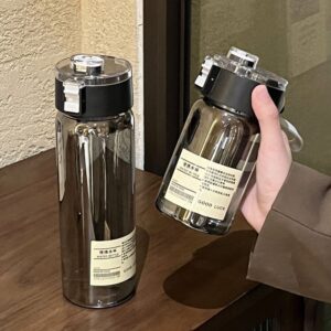 2L Large Capacity Glass Water Bottle Transparent Milk Juice Cup Outdoor Portable Leakproof Drinkware Tea Water Glass Bottle 2L[Bs764]