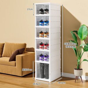 Shoe Rack One Piece Folding Shoe Box One Pull Shoe Storage Organizer Transparent Shoe Organizer Shoe Storage Shelf (6 ply)
