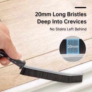 Bathroom Long Slit Brush Kitchen Tile Dead Corner Cleaning Multi-Functional Brush Window Moving Door Stiff Brush, 12 Pieces (Black), dgnfengxiqingjieshua001