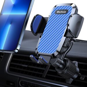 Rorhxia Blue Car Vent Phone Mount, [Never Blocking Vent, Enjoy The Comfort of The A/C] Hands-Free Universal Extension Clip Air Phone Holder Car Fit for All Phones iPhone Samsung Brand: Rorhxia[Ob764]