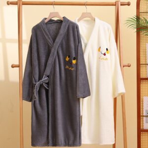Bathrobe Women's Bathrobes Cotton, Women's Long Bathrobes Warm Robe Men's Bathrobe Women's Bathrobe Soft Warm Kimono Nightgowns Pajamas Bathrobes for Couples Sleepwear Brand: JY&WIN