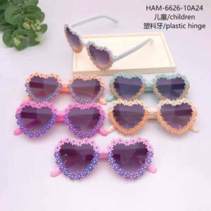 BabyMoon Kids Heart Shaped Summer Sunglasses Goggles For Girls & Boys - Pink[T764]