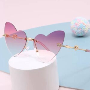 ZYstyle Glasses frameless ocean film Shading sunglasses Personality Metal Triplay Gradish Love Glasses ink (Color : C45) Brand: ZYstyle[T765]