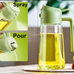 GKZB Multifunction Oil Bottle 2 in 1 Oil Spray Kitchen Oil and Vinegar Dispenser Oil Sprayer 470ml for Kitchen, Air Fryer and BBQ Brand: GKZB[T642]