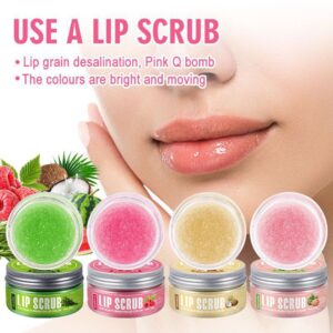 Lip Scrub, Lip Scrubber Exfoliator,Lip Scrub for Dark Lips To Lighten,Lip Exfoliator Scrub Moisturizer Repair Dry Lips,Chapped Lips[Bs764]