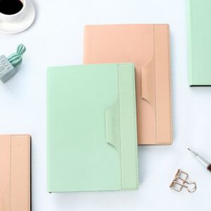 Hardcover Lined Magnetic Closure Journal Personal Professional Notebooks with Pen Loop Diary with Lock Journal People (Color : Green, Size : A5)[Bs764]