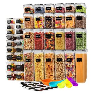 JOTOL Storage Jars Set, Storage Jars Airtight Set of 42  , Airtight Food Storage Containers with Lid for Dry Food in 4 Sizes, BPA-Free, for Storing Kitchen Pasta, Flour, Cereal, Sugar Brand: JOTOL[Bs764]