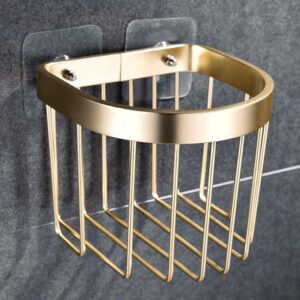 Shelf Floating, Bathroom Wall, Wall, Kitchen, Creative, Bathroom, Toilet Paper, Storage (Thickened) (Color : Champagne Gold, Size : 18.5x12.5x7.0cm) Brand: Shelf[Bs764]